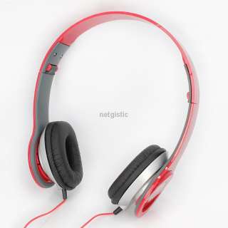 Red HD High Definition On Ear Over Head Headphones Headsets Earphone 