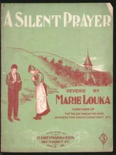 Silent Prayer MARIE LOUKA 1904 Piano Sheet Music  