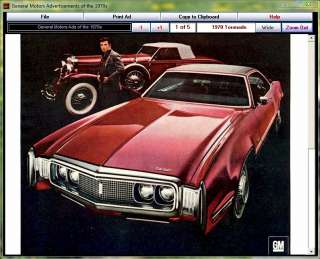 GM Car Ads 1970s CD ROM General Motors Auto  