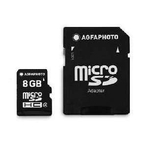  AGFAPhoto Micro SD Card w/ Adapter Case, 8GB, Class 4 