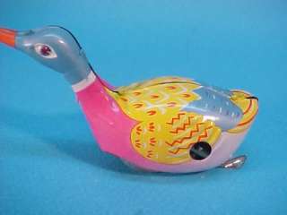 1960S TIN LITHO SWIMMING DUCK WIND UP TOY BOXED CHINA  