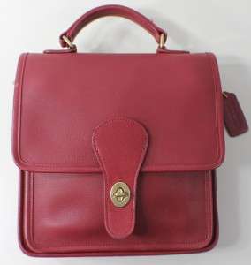 Authentic Vintage Red Coach 5130 Station Handbag Leather Messenger Bag 