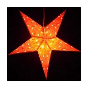  Paper Star Lantern with Light, ORANGE BATIK