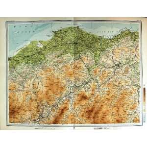   Map Scotland 1912 Nairn Elgin Lossiemouth Keith Huntly