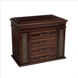  Genevieve Upright Jewelry Box with Embossed Copper Inlay 