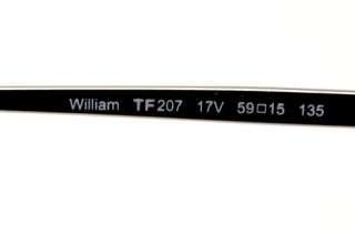 TOM FORD TF WILLIAM 207 17V SUNGLASSES SILVER METAL FRAME BLUE LENS 