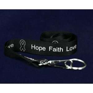  Black Ribbon Lanyards   Hope, Faith, Love (36 Lanyards 