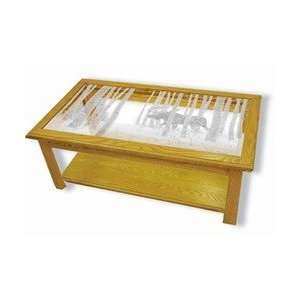    Oak Etched Glass Coffee Table   On the Move (Moose)