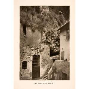1905 Halftone Print Tarpeian Rock Rome Italy Cliff Capitoline Hill 