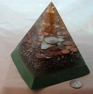 Custom Orgone Pyramid Money Prosperity gold Chi $$$  