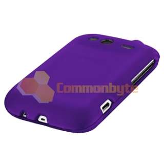Purple Rubber Hard Hybrid Case for HTC Wildfire S 2 Mobile Cell Phone 