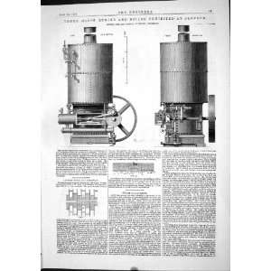 Engineering 1874 Three Horse Engine Boiler Bedford Hill Massey Lynde 