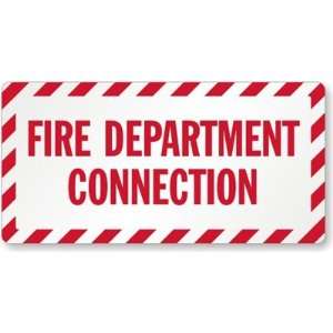  Fire Department Connection Aluminum Label, 10 x 5 
