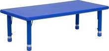 Kids Activity Table Adjustable Blue Plastic 24x48 inch  