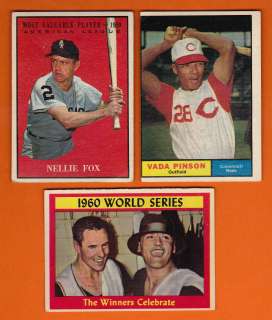 1961 Topps Baseball Lot of 3 cards # 313, 110, 477   Good to Ex 