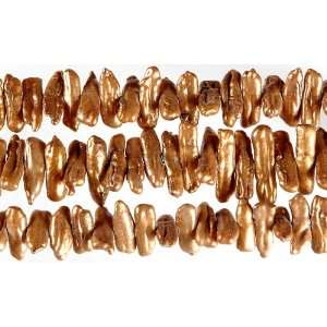  Centrally Drilled Brown Pearl Strips   