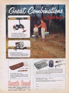 1966 SOUTH BEND FISHING ROD REEL TACKLE VINTAGE LURE AD  