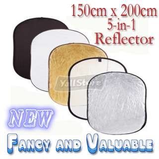 60x80 5 in 1 Collapsible OVAL Reflector 150 X 200 cm  