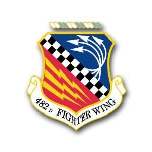  US Air Force 482nd Fighter Wing Decal Sticker 3.8 6 Pack 
