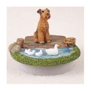  Airedale Candle Topper Tiny One A Day on the Lake