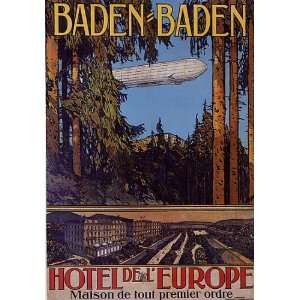  ZEPPELIN BADEN BADEN AIRSHIP GERMANY HOTEL DEL EUROPE 