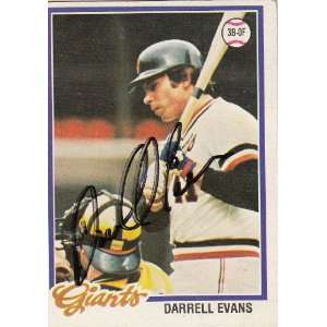    1978 Topps Baseball #215 Darrell Evans Signed 