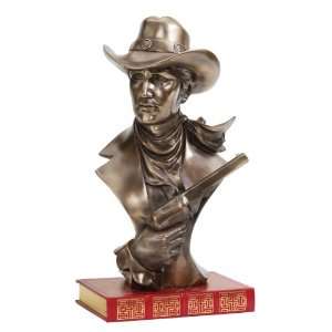   Classic Western Cowboy Collectible Bronze Gunslingers Statue Bust