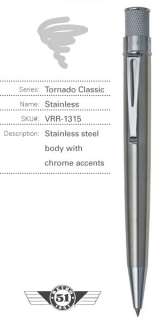 The Retro 51 Classic Stainless Lacquers features a naked, durable and 
