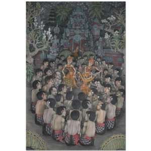  Kecak Dance Painting~Acrylic On Canvas~Bali Culture~Art 