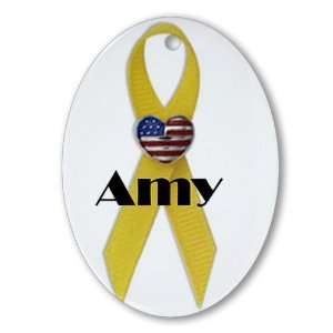  Military Backer Amy (Yellow Ribbon) Oval Ornament