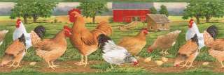 COUNTRY(CHICKEN FARM,ROOSTER) Wallpaper Border AFR7107  