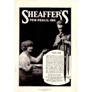  1920 Ad Schaeffers Pen Pencil Ink Original Vintage Print 
