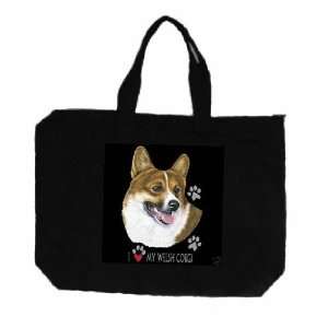 Welsh Corgi Zipper Tote Bag