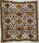 TERRIART Ivory, Gold, Brown Aztec Print Square Scarf Vintage