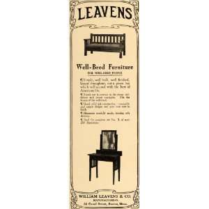 1910 Ad William Leavens & Co Well Bred Furniture Sofa   Original Print 
