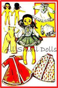 Vintage Pattern for 8 Cloth Doll & Wardrobe  