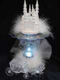 LIGHTED Bridal Wedding Cake Topper Quince Castle LIGHT  