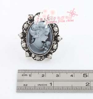 New Style Ancient Bronze Plated/ Silver Plated Rhinestone Lady Oval 