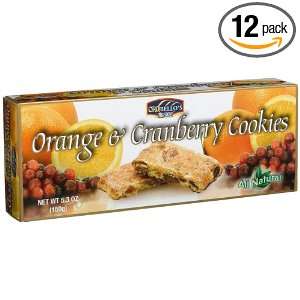 Orobellos Finest Orange & Cranberry Fruit Cookies, 5.3 Ounce Boxes 