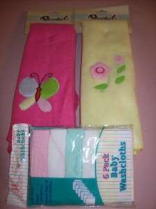 Fleece Baby Blanket & Wash Cloth Set pink flower duck  
