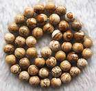 15inchs 8mm Round Natural Picture Jasper Beads  