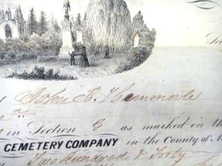 1864 antique JOHN HEMMERLE pittsburgh pa CEMETERY PAPER vignette 