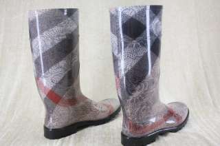 Burberry Womesn Floral Check Nova Rain Snow Rubber boots size 11 & 6 