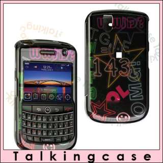 3D NEON TEXT HARD CASE COVER FOR BLACKBERRY TOUR 9630  