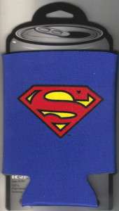 Superman Red S Chest Logo Beer Huggie Can Cooler, NEW  