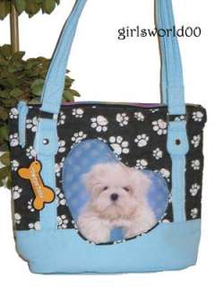 MALTESE DOG ~ PUPPY PAW PRINT QUILTED PURSE BAG  