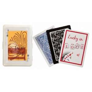 Wedding Favors Brown Tall Flower Design Personalized Playing Card 