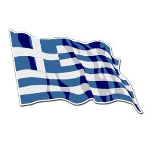  GREECE WAVING FLAG   Sticker Decal   #S0145 Automotive