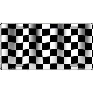  Waving Checkered Racing Flag License Plate Everything 