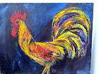 antique 1959 russian realist oil painting of a rooster by